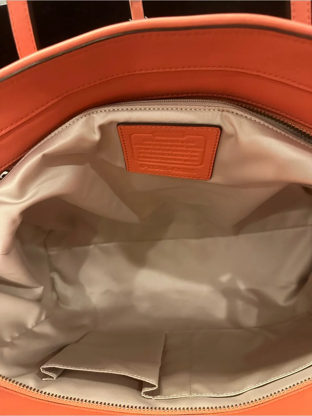 Coach #267 Taylor Alexis Coral-Orange Leather Tote Carryall